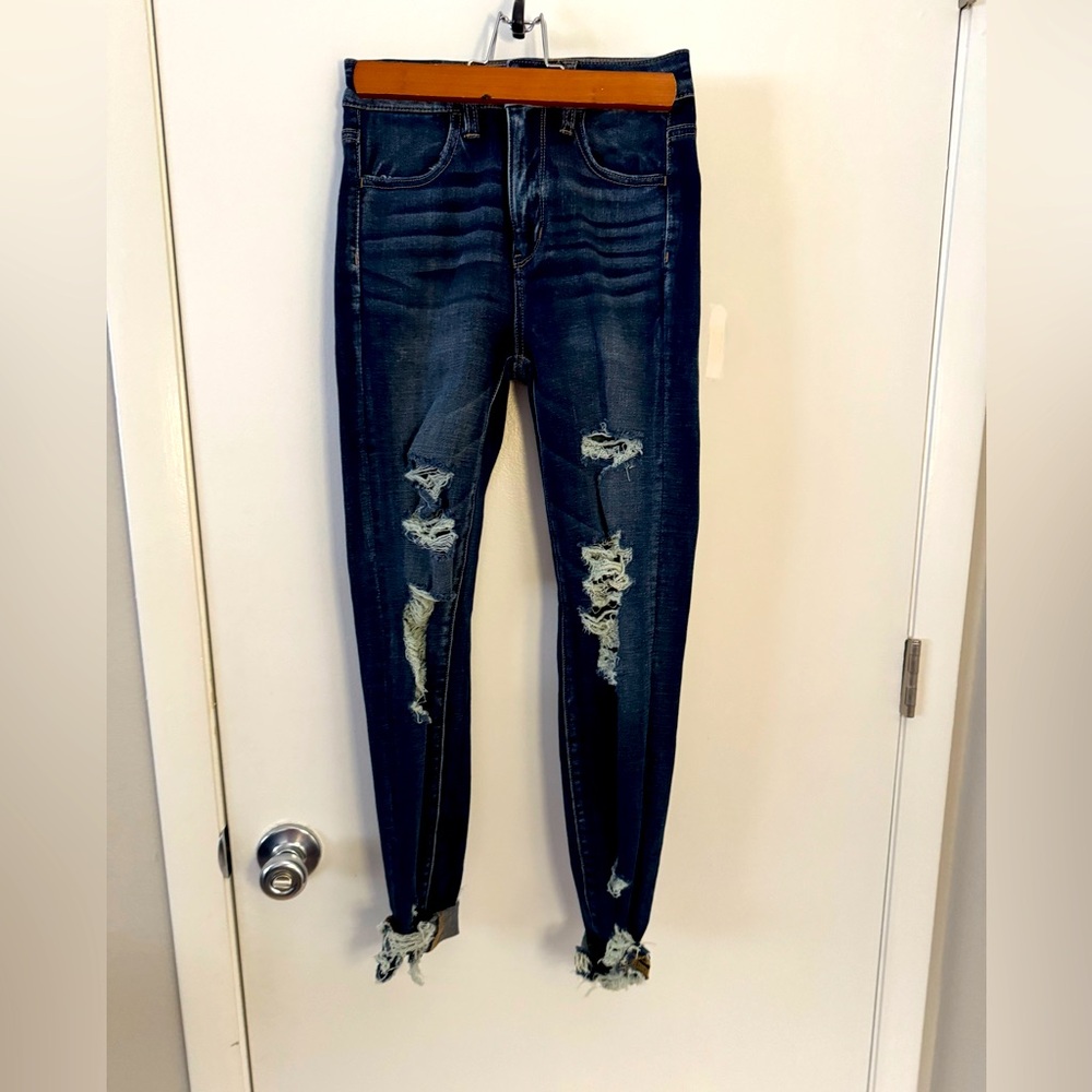 Distressed Blue Skinny Jeans